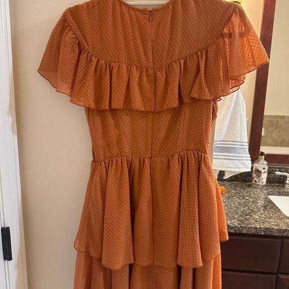 Orange with Ruffles House of Harlow Dress - Picture 6 of 8